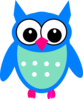 Blue/green Owl Clip Art