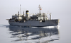 The Military Sealift Command (msc) Combat Stores Ship Usns Sirius (t-afs 8) Cruises Along Side Uss George Washington (cvn 73) During A Vertical Replenishment Evolution. Image