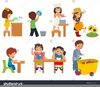 Child Doing Chores Clipart Image