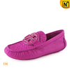 Women Pink Leather Loafers-cwmalls.com Image