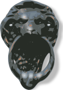 Lion Face Door Knocker Clip Art