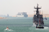 The Destroyer Uss Deyo (dd 989), One Of The Many Warships Supporting Operation Iraqi Freedom, Transits The Suez Canal Image