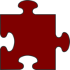 Maroon Border Puzzle Piece Top Clip Art