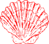 Red Seashell Clip Art