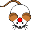 White Mouse W/ Red Cirlce Clip Art