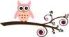 Peach Owl On Branch Clip Art