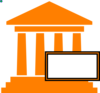 Courthouse Hot Orange Clip Art