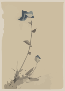 [blue Flower Blossom And Bud At The End Of A Stalk] Clip Art