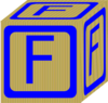 Blue Block F Clip Art