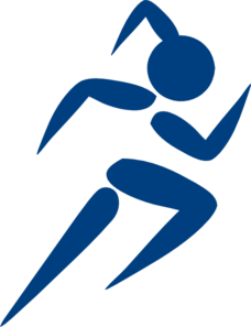 Girl Running Blue Clip Art