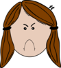 Angry Brunette  Clip Art