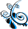 Scroll Black Peacock 2 Clip Art