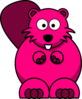 Fushia Beaver Cartoon Clip Art