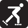 Inline Speed Skater Stick Clip Art