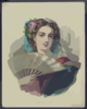 Lady Holding Fan Clip Art