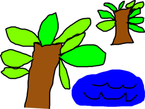 Pond And Tree Clip Art
