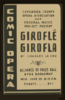 Cuyahoga County Opera Association And Federal Music Project Present  Giroflé Girofla  By Charles Le Coq Comic Opera. Clip Art