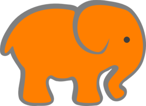 Orange And Grey Elephant Clip Art