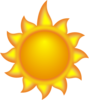 A Sun Cartoon With A Long Ray Clip Art