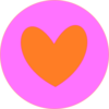 Heart In Circle Orange Clip Art