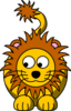 Lion Looking Left-down Clip Art