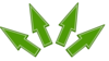 Arrows, 4 Up, Green Clip Art