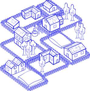 Mixed Use Blue Clip Art