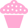 Polka Dot Cupcake Black Clip Art