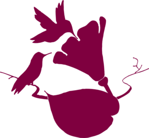 2 Hummingbirds In Corner Clip Art