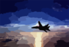 F-14 Flying At Sun Set Clip Art