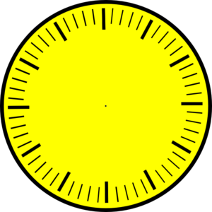 Clock Face (yellow), Hour And Minute Marks, No Hands Clip Art