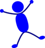 Solid Blue Man Jumping Clip Art