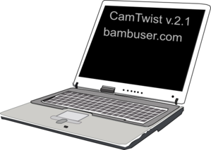 Laptop Showing Camtwis And Bambuser Logo Clip Art