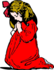 Girl In Red Praying Clip Art