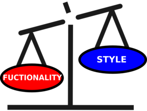 Style Vs Functionality Scale Clip Art