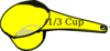 1/3 Cup Yellow Measuring Cup Clip Art