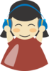 Girl With Headphones Clip Art