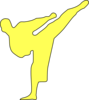 Yellow Karate Kicker Clip Art