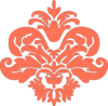 Coral Damask Clip Art