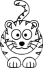 Cartoon Tiger Outline Clip Art