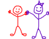 Stick Figure Kids/friends Clip Art