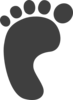 Grey Left Foot Clip Art