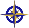 Blue And Gold Compass Clip Art