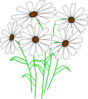 White Daisy Bunch Clip Art