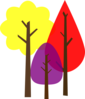 Fall Trees Group Clip Art