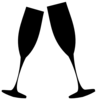 Champagne Glass Blk & Whte Clip Art