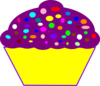 Cupcake, Purple Wrapper Clip Art