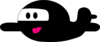 Happy Black Airplane Clip Art
