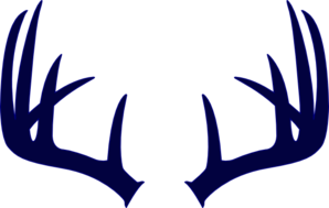 Navy Deer Antlers Clip Art