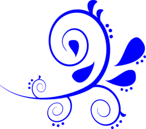 Blue Fancy Swirl Clip Art